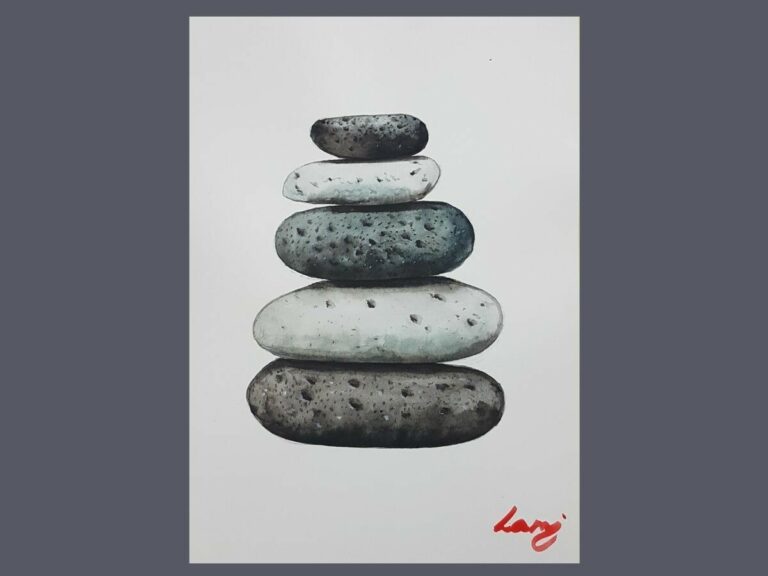 KÖZÉPHALADÓ Akvarell – Zen kavicsok