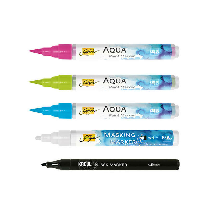 18199 kreul paper love kreul goya masking aqua paint marker set b