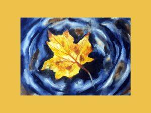 Falevél pocsolyában